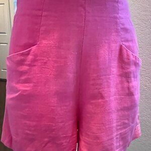 Hot Pink Linen Shorts